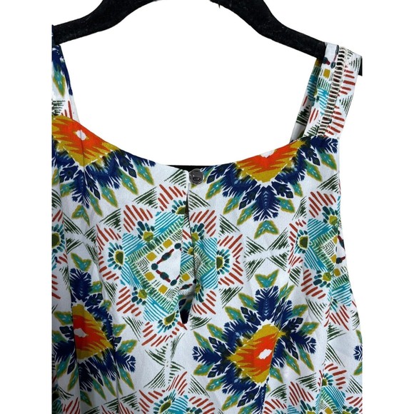 Spense Womens White Aztec Print Dress Sz Large NWT Side Slit Coverup - Picture 9 of 16